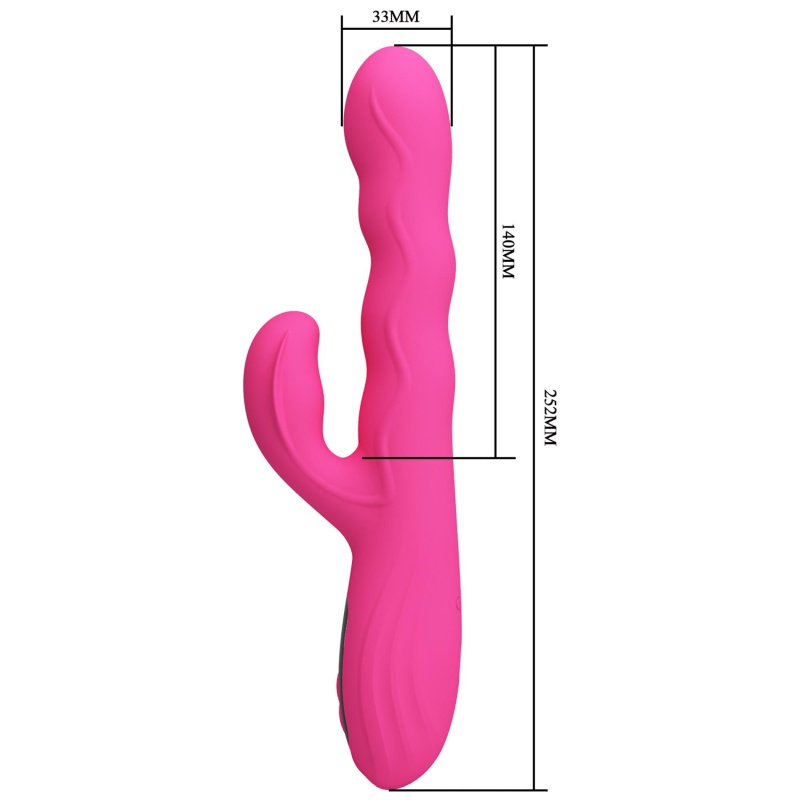 Wibrator króliczek Winters Pink z funkcją falowania i wyświetlaczem LED, 25,2 cm - 11