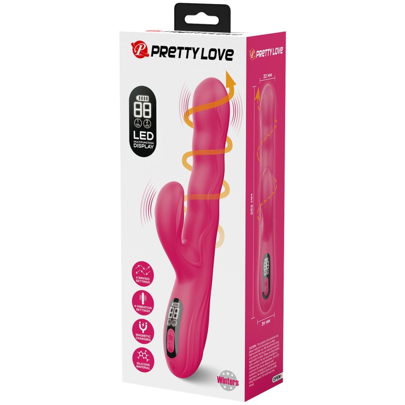 Wibrator króliczek Winters Pink z funkcją falowania i wyświetlaczem LED, 25,2 cm - 13