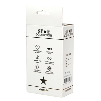 Star Collection - Pink Silicone Anal Plug M - Pink Stone - 1 2