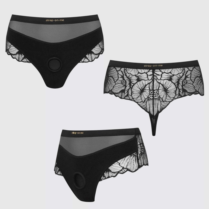 Uprząż Sublime S Black - bielizna typu high-waisted thong z elastycznym pierścieniem silikonowym, rozmiar S (talia 66-74 cm, bio - 9