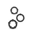 Pierścienie na penisa Beaded Cockrings Black - elastyczny TPE z wypustkami, 3 rozmiary (średnica wewnętrzna 3,1 / 3,3 / 3,8 cm) - 2