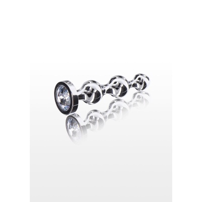 Zatyczka analna Diamond Star Beads Medium – progresywne koraliki, długość 11,7 cm, średnica 2,7 cm - 1