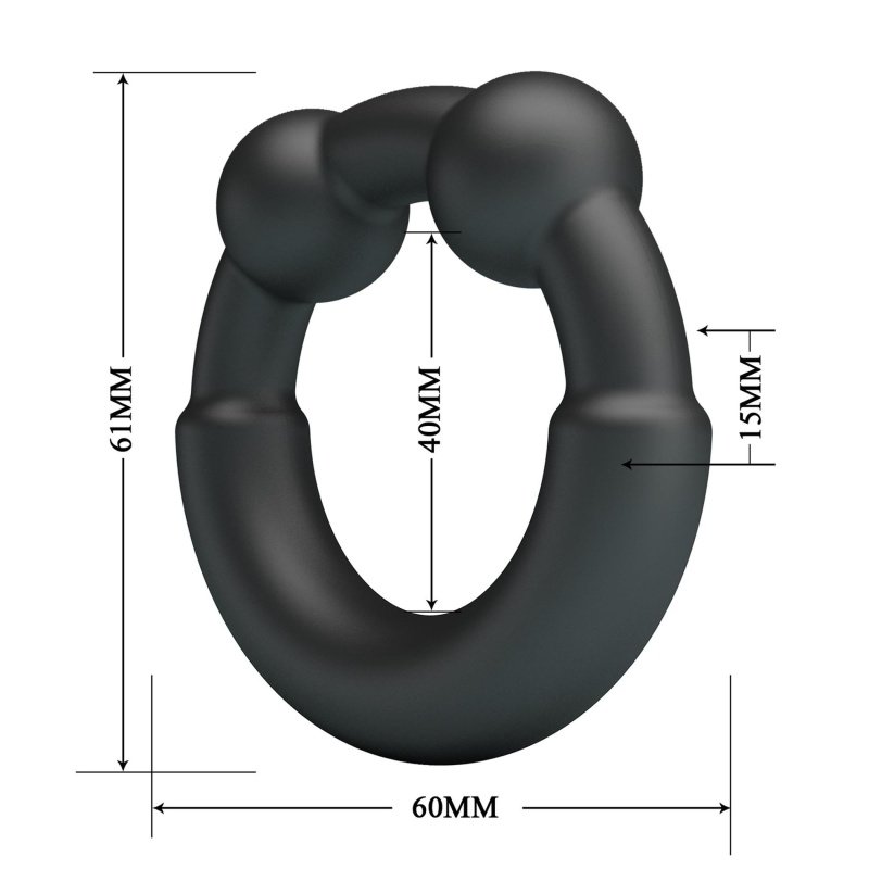 Pierścień na penisa Meco z miękkiego silikonu 6 x 6 x 1,5 cm - 6