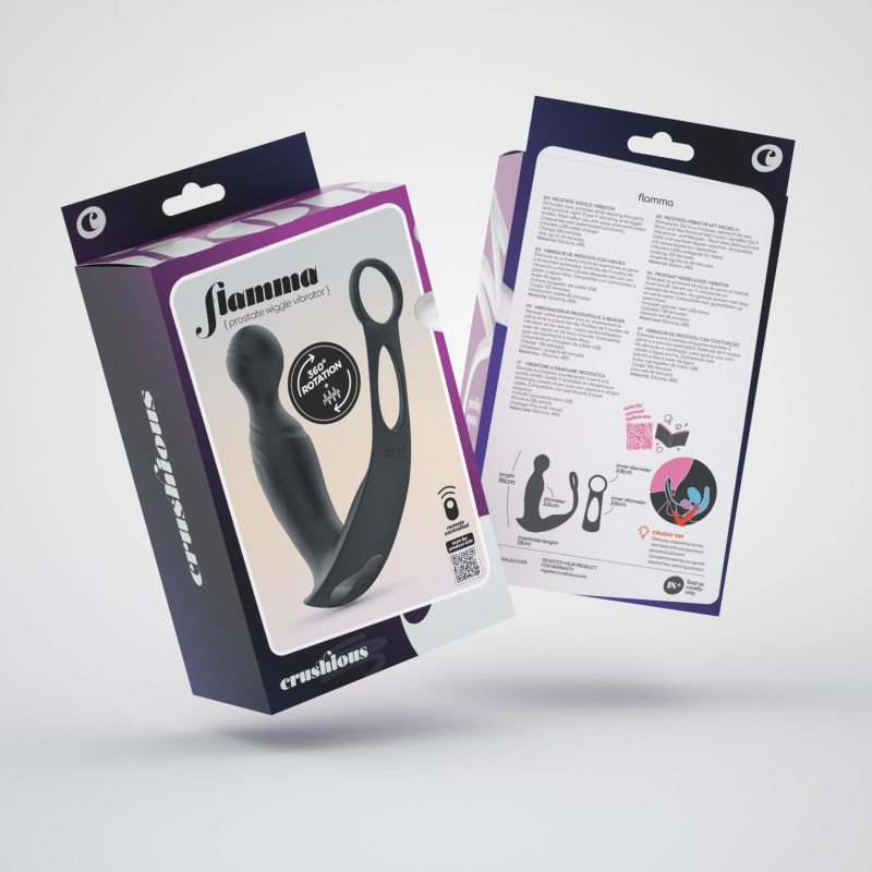 Wibrator prostaty Flamma z pilotem 16 cm (czarny matowy) - 7