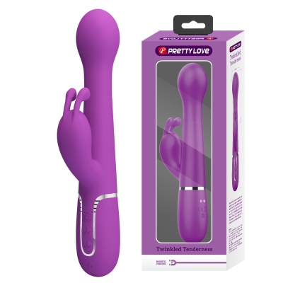 Wibrator Dejon Purple - króliczek z podwójnym silnikiem, funkcją thrustingu i rotacji, 22,6 cm - 1
