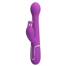 Wibrator Dejon Purple - króliczek z podwójnym silnikiem, funkcją thrustingu i rotacji, 22,6 cm - 3