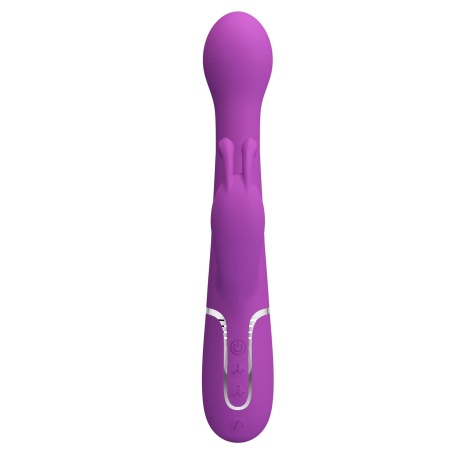 Wibrator Dejon Purple - króliczek z podwójnym silnikiem, funkcją thrustingu i rotacji, 22,6 cm - 4