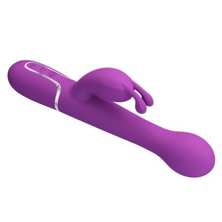 Wibrator Dejon Purple - króliczek z podwójnym silnikiem, funkcją thrustingu i rotacji, 22,6 cm - 5