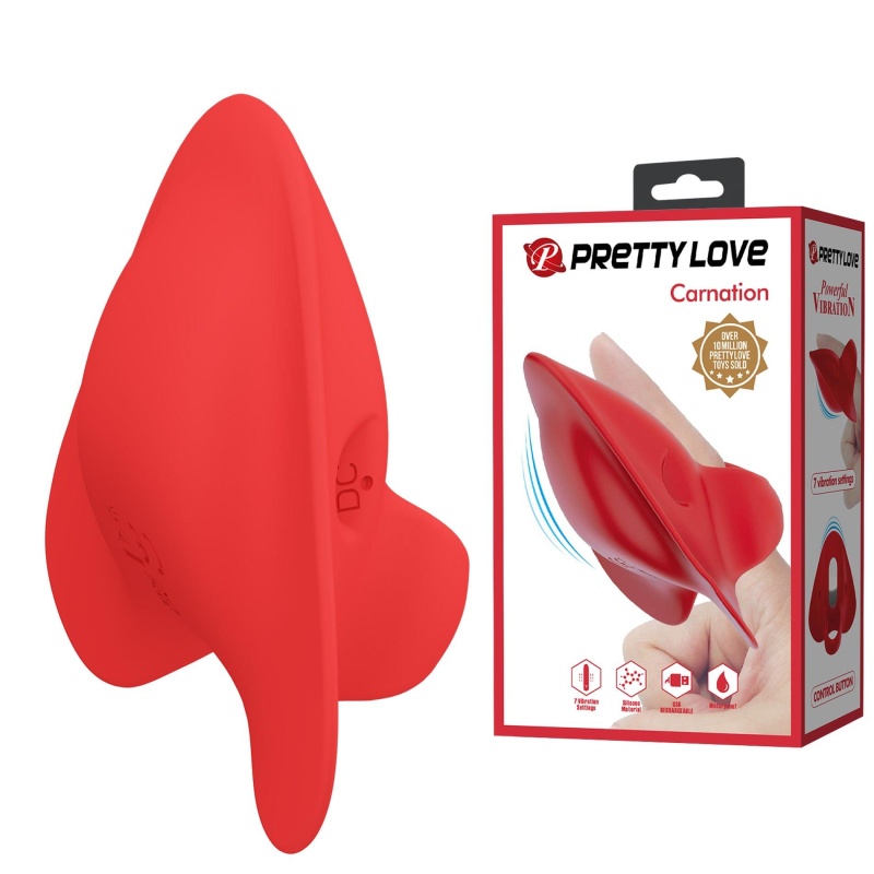 Wibrator palcowy Carnation Manta Ray z 7 trybami wibracji, 7 cm długości - 1