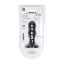 Double Rattle Liquid Silicone Anal Plug - M - Black - 3