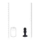 Double Rattle Liquid Silicone Anal Plug - M - Black - 4