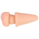 Korek analny i przedłużacz penisa 2w1 Nature Skin z miękkiego TPE, długość całkowita 19,5 cm, średnica 3-8,5 cm - 3