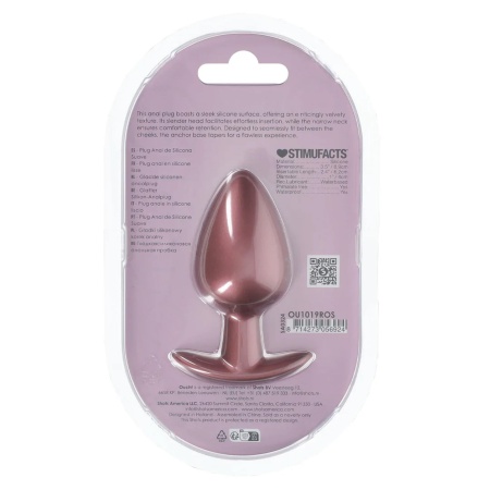 Smooth Silicone Anal Plug - Large - 3.5" / 8,9 cm - Rose Gold - 3