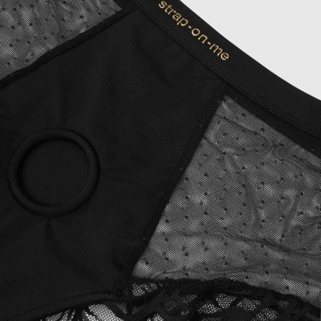 Harness Lingerie Divine S Black - high-waisted shorty z silikonowym ringiem (pas 66-74 cm, biodra 89-99 cm) - 7
