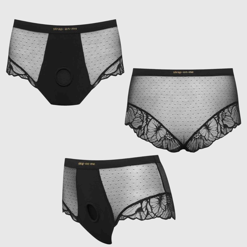 Harness Lingerie Divine S Black - high-waisted shorty z silikonowym ringiem (pas 66-74 cm, biodra 89-99 cm) - 8
