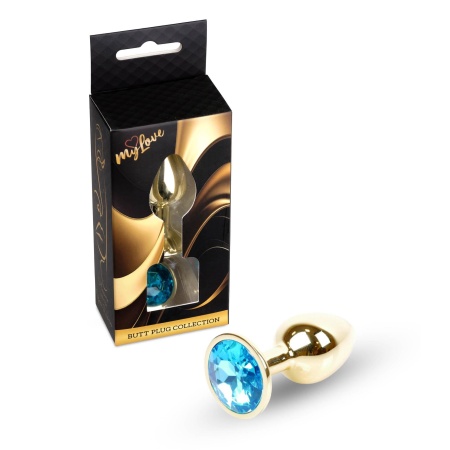 Biżuteria analna Jewellery Gold PLUG ze stali nierdzewnej z kryształem, długość 7 cm - 8