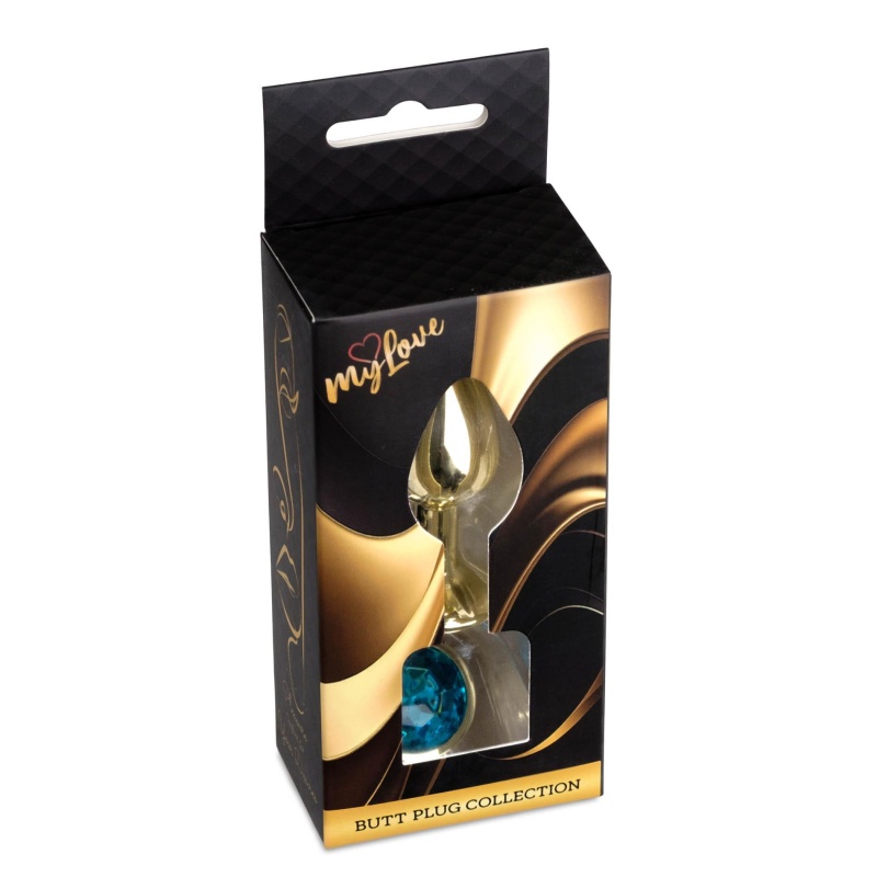 Biżuteria analna Jewellery Gold PLUG ze stali nierdzewnej z kryształem, długość 7 cm - 9