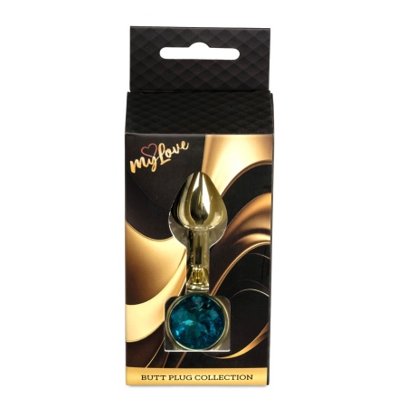 Biżuteria analna Jewellery Gold PLUG ze stali nierdzewnej z kryształem, długość 7 cm - 10
