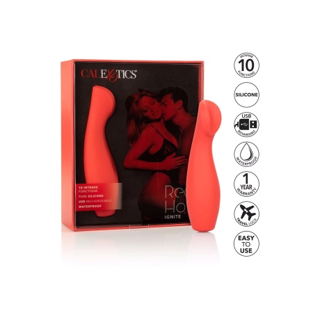 Wibrator łechtaczkowy Red Hot Ignite Red - silikonowy, 10 funkcji, 13,25 cm - 7