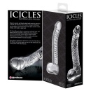 Szklane dildo Icicles No. 61 Clear z karbowaną strukturą spiralną 16,5 cm - 4