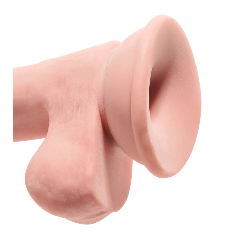 King Cock Plus Triple Density 6,5″ Dildo z Jądrami – Twardy Rdzeń, Miękka Powłoka TPE, 20,3 cm - 6