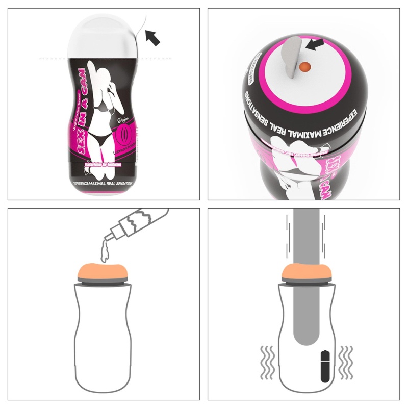 Masturbator wibrujący Sex In A Can Vagina Lotus Tunnel 16 cm - 4