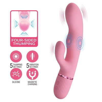 Wibrator króliczek z czterostronnym mechanizmem thumping, model BW-500106, 11,5 cm - 1 2