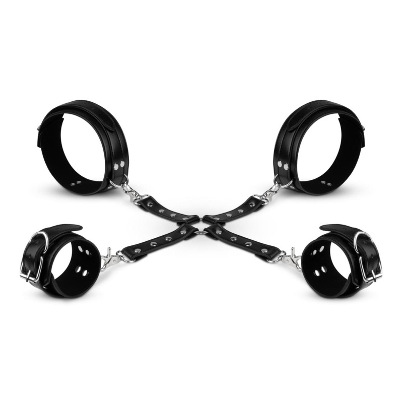 Bedroom Fantasies - Bondage CrossWrist and Leg Cuffs Black - 5