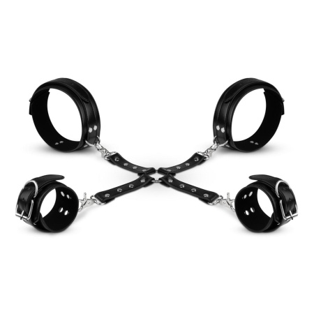 Bedroom Fantasies - Bondage CrossWrist and Leg Cuffs Black - 5