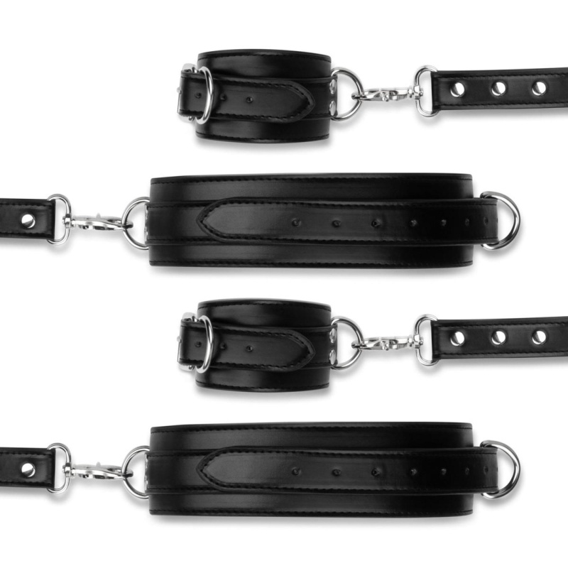 Bedroom Fantasies - Bondage CrossWrist and Leg Cuffs Black - 7