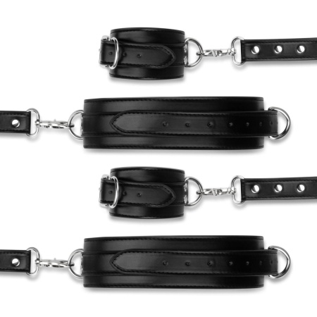 Bedroom Fantasies - Bondage CrossWrist and Leg Cuffs Black - 7