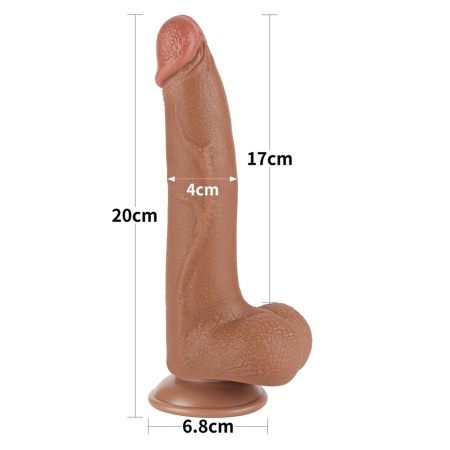 Dildo Sliding Skin Dual Layer Dong 21,6 cm Brązowy - 2