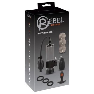 Rebel Performance Set – 7-elementowy zestaw do treningu prącia i prostaty z pompą próżniową 56 cm i regulowanym zaworem bezpiecz - 1