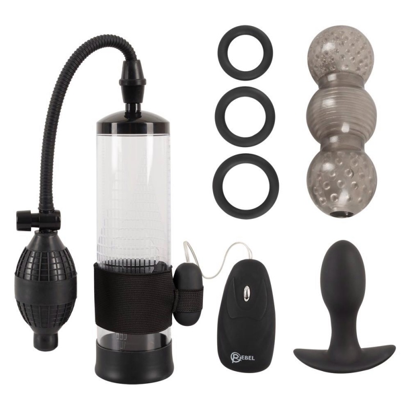 Rebel Performance Set – 7-elementowy zestaw do treningu prącia i prostaty z pompą próżniową 56 cm i regulowanym zaworem bezpiecz - 2
