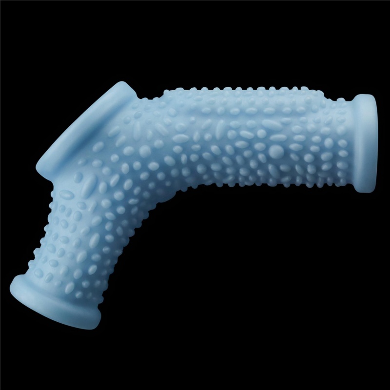 Wibrujący pierścień erekcyjny Drip Knights Ring z mankietem na mosznę 12,2 cm niebieski - 3
