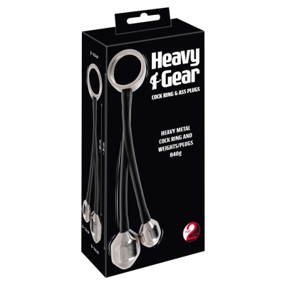 Heavy gear cock ring&ass plugs - 1