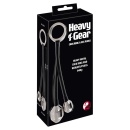 Metalowy pierścień erekcyjny Heavy Gear z dwiema wtyczkami analnymi – Ø 4,5 cm, 840 g - 1