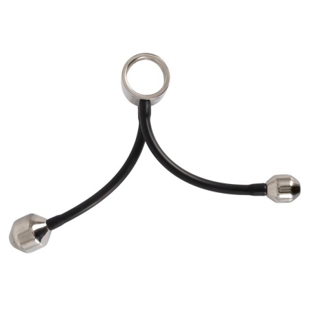 Metalowy pierścień erekcyjny Heavy Gear z dwiema wtyczkami analnymi – Ø 4,5 cm, 840 g - 3