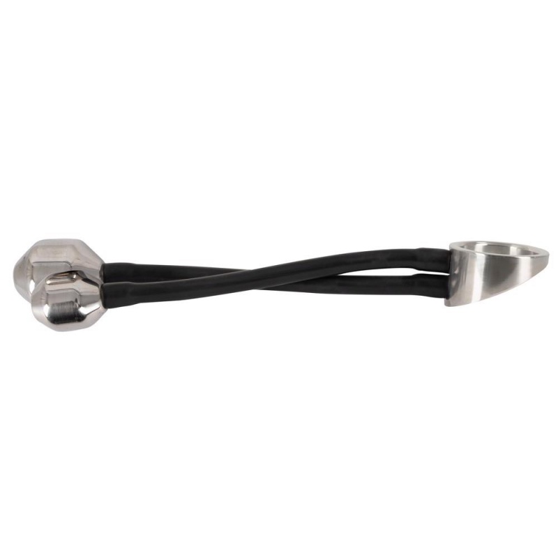 Metalowy pierścień erekcyjny Heavy Gear z dwiema wtyczkami analnymi – Ø 4,5 cm, 840 g - 6