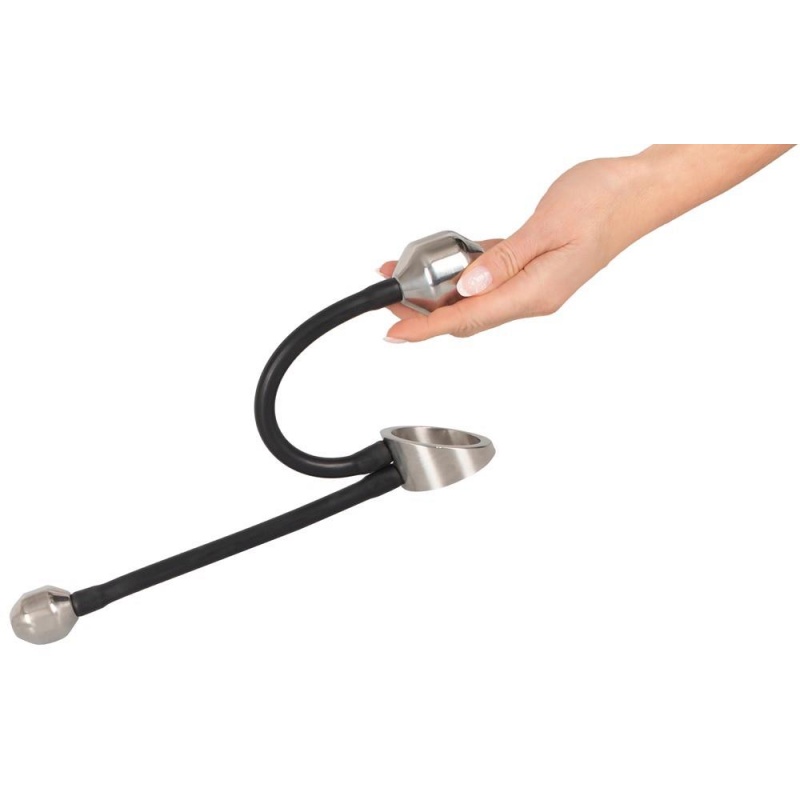 Metalowy pierścień erekcyjny Heavy Gear z dwiema wtyczkami analnymi – Ø 4,5 cm, 840 g - 7