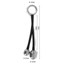 Metalowy pierścień erekcyjny Heavy Gear z dwiema wtyczkami analnymi – Ø 4,5 cm, 840 g - 9