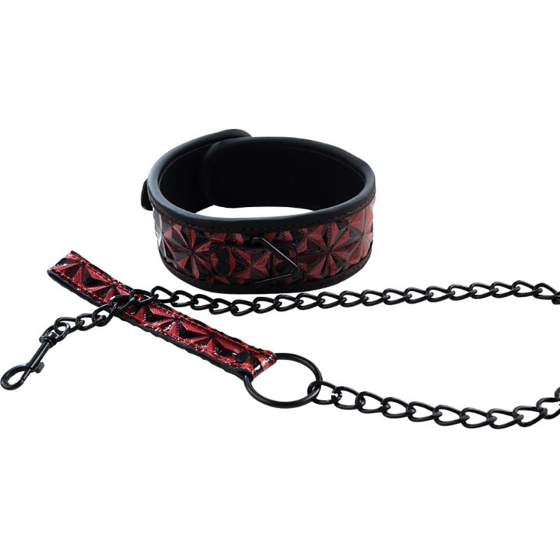 Collar with detachable leash - 1