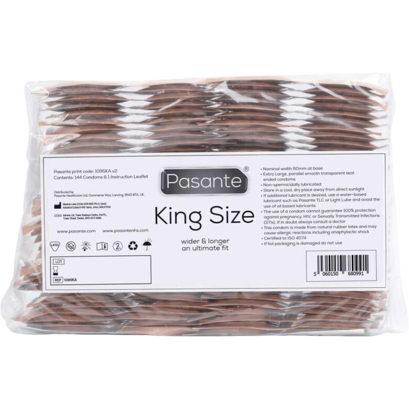 Prezerwatywy Pasante King Size 144 szt. – 20,5 cm x 6 cm - 1