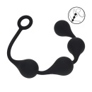 Waterdrop Silicone Anal Balls - L - 40mm - Black - 3