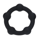 Beaded Silicone Cockring - L - 45mm - Black - 1