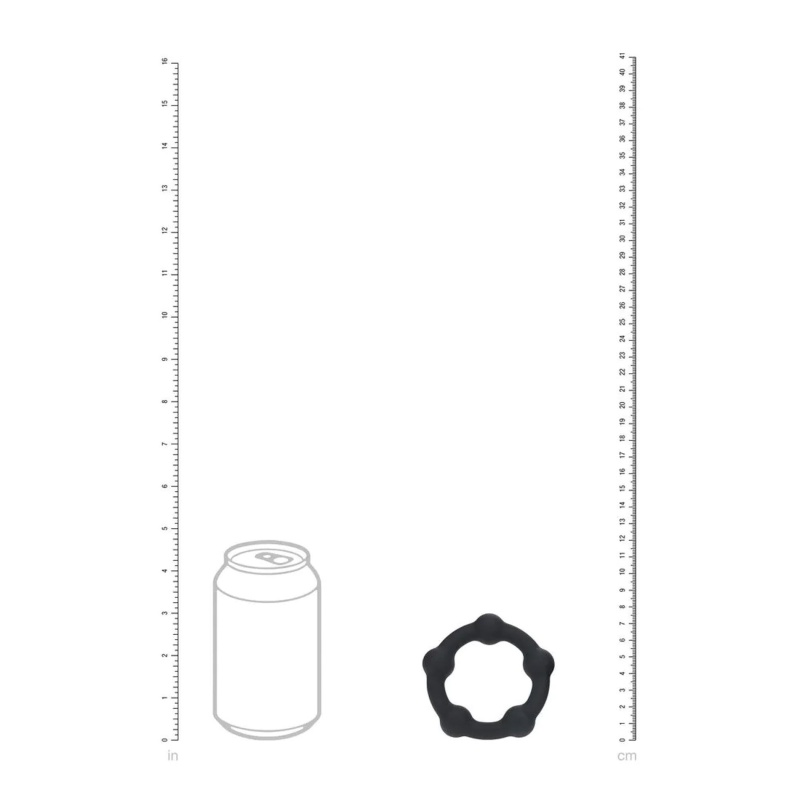 Beaded Silicone Cockring - L - 45mm - Black - 4
