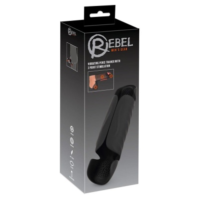 Masturbator Rebel Vibrating Penis Trainer: 3 silniki, 3-punktowa stymulacja, długość 22,1 cm - 1