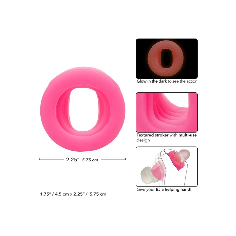 Stroker Slop Top Filthy Luv z żebrowanym kanałem i efektem glow in the dark, 4,5 × 5,75 cm - 5