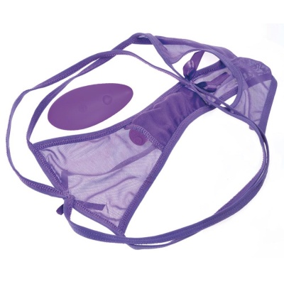 Wibrujące majtki FFH Petite Panty Thrill-Her z wibrobulletem 7,6 cm, pilotem i regulacją obwodu talii 76–107 cm - 1 2
