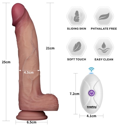 Wibrator Sliding Skin Pro II 25.4 cm Jasnobrązowy - 1 2